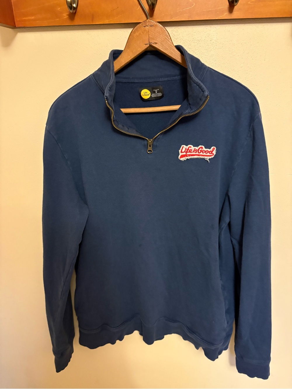 Life is Good Women’s Navy Quarter-Zip Pullover Sweater